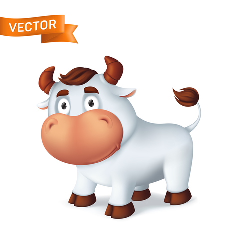 Bull cartoon icon vector