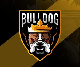 Bulldog game mascot design vector