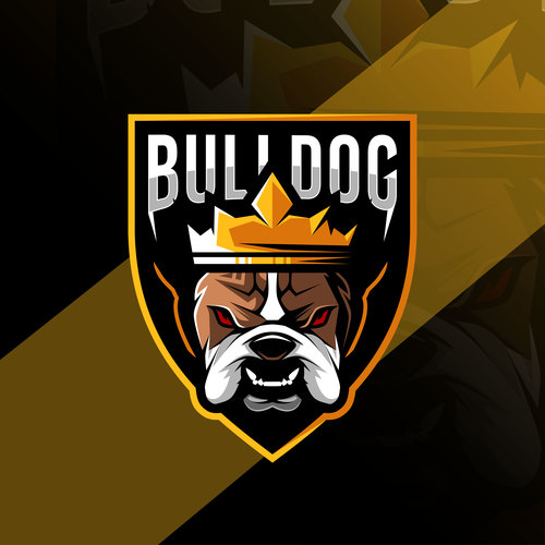 Bulldog game mascot design vector