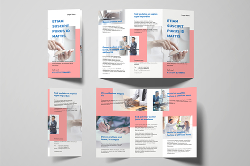 Business in general tri fold brochure template vector