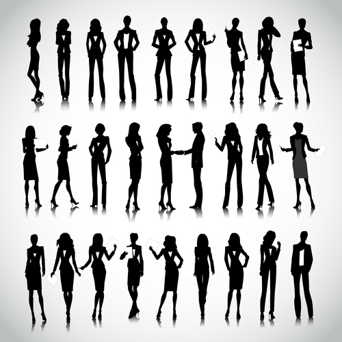 Business people silhouette vector