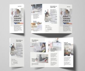 Business work from home tri fold brochure template vector