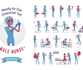 Busy emergency department nurse vector