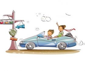 Car travel concept illustration vector