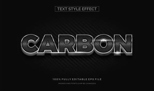 Carbon 3d editable text vector