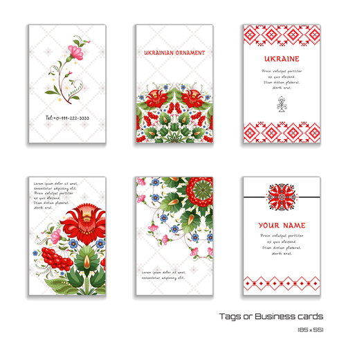 Card cover floral ukrainian pattern vector