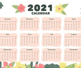 Cartoon 2021 new year calendar vector