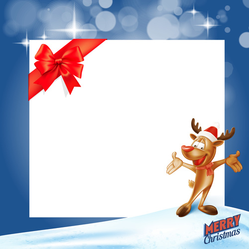 Cartoon Christmas greeting card vector