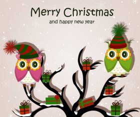 Cartoon animal illustration celebrating Christmas vector
