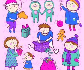 Cartoon christmas illustration vector