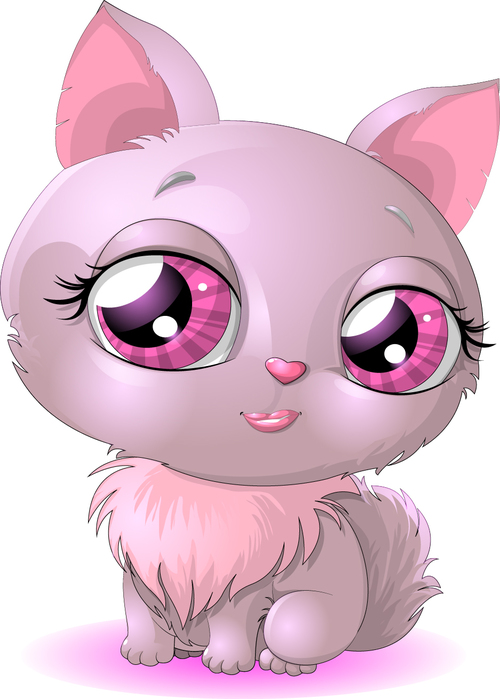 Cartoon Cute Kitten Vector Free Download