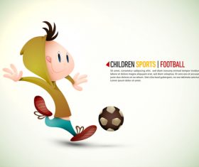 Cartoon illustration children football vector