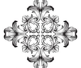 Carved decorative floral pattern vector
