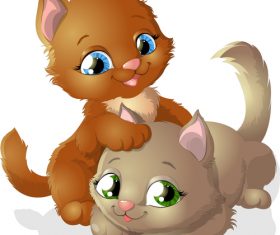 Cat buddy cartoon vector