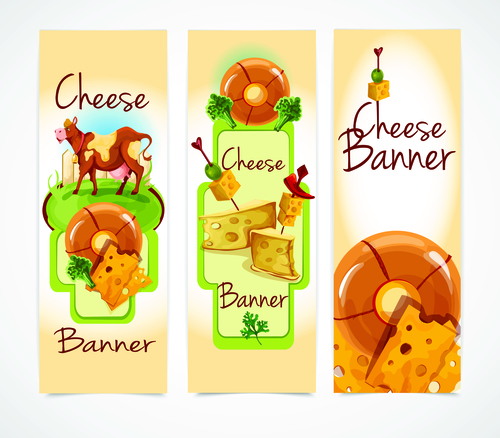 Cheese banner vector