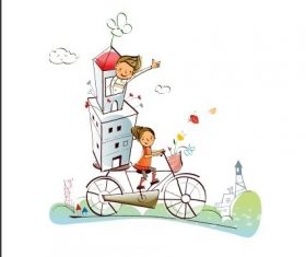 Children hand drawn illustration vector