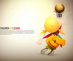 Children in school cartoon illustration vector