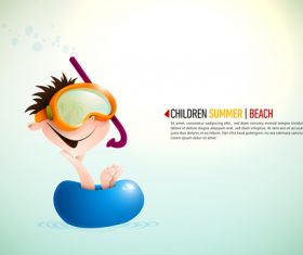 Children summer illustration vector