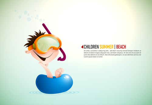 Children summer illustration vector