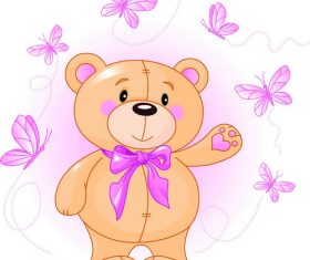 Childrens gift teddy bear vector