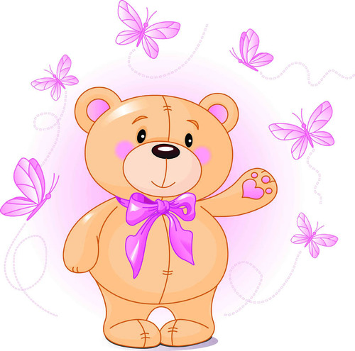 Childrens gift teddy bear vector