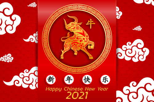 China new year greeting card vector