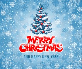 Christmas and New Year greeting card vector