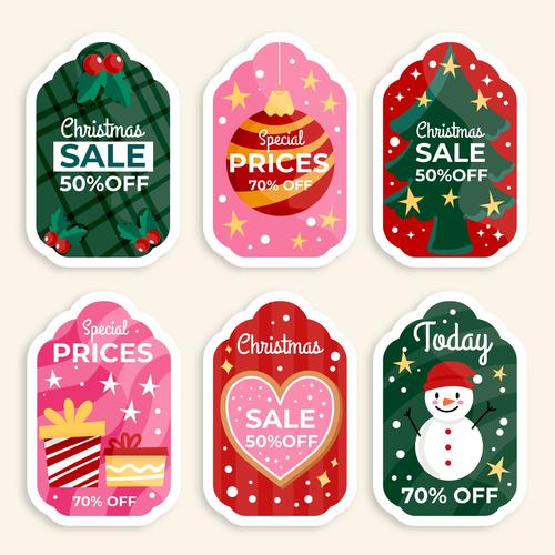 Christmas beautiful sale label vector