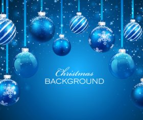 Christmas decoration blue balls background vector