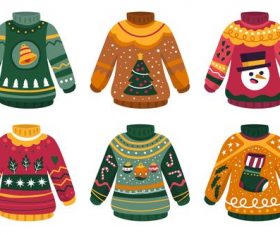 Christmas element sweater cartoon vector