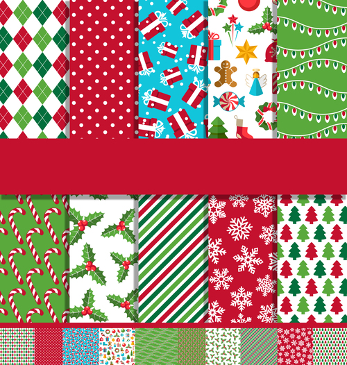 Christmas elements seamless pattern background vector