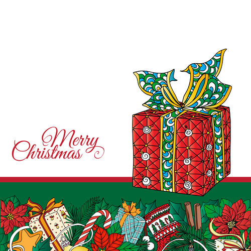 Christmas exquisite gift box vector