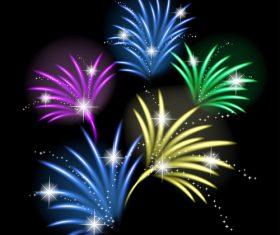 Christmas firework vector