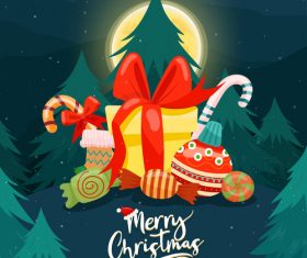 Christmas gift background christmas card vector