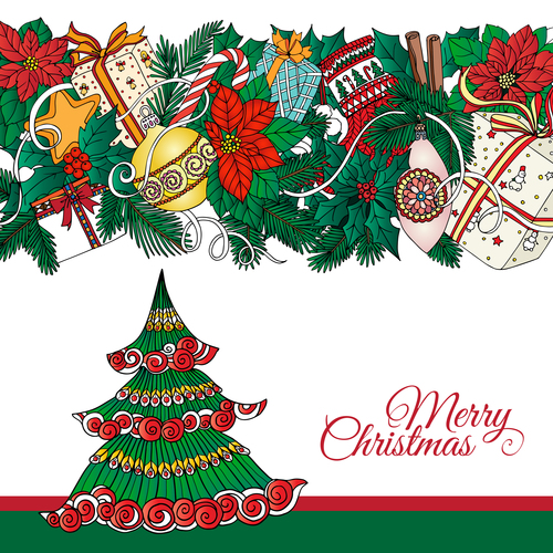 Christmas holiday decoration card vector