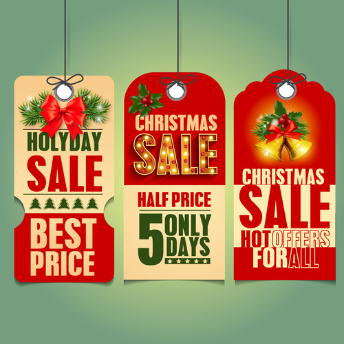 Christmas holyday sale label vector