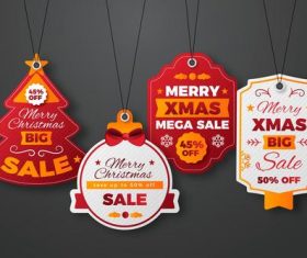 Christmas label sale emblem vector