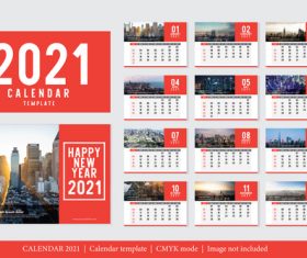 City background 2021 calendar vector