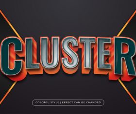 Cluster 3d editable text vector
