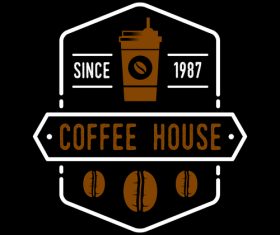 Coffee house badges logo vector