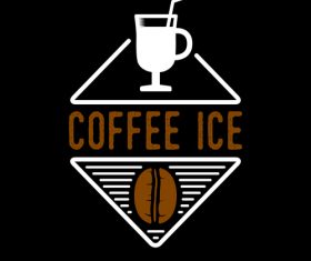 Coffee ice badges logo vector