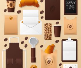 Coffee shop business template with logo design vector