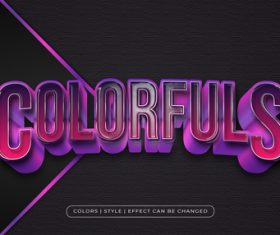 Colirfuls 3d editable text vector