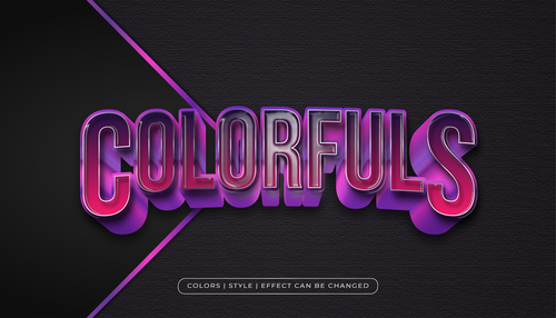 Colirfuls 3d editable text vector