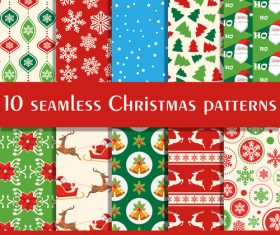 Color christmas elements seamless background vector