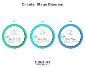 Color circular stage diagram information vector