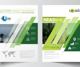 Color gradient cover brochure vector