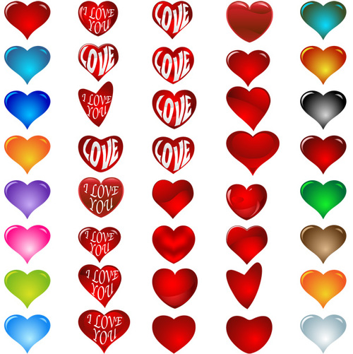 Color heart pattern vector