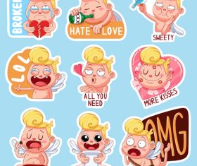 Color sticker valentine vector