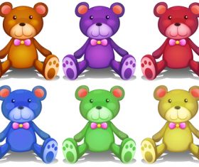 Color teddy bear vector